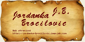 Jordanka Broćilović vizit kartica